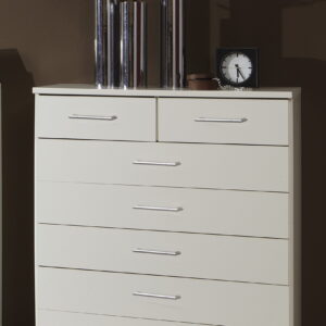 VENICE ALPINE WHITE LARGE  EFFECT 5+2 CHEST OF DRAWER