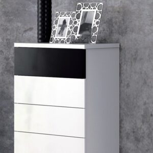 MADRID TALL CHEST OF DRAWER BLACK AND WHITE